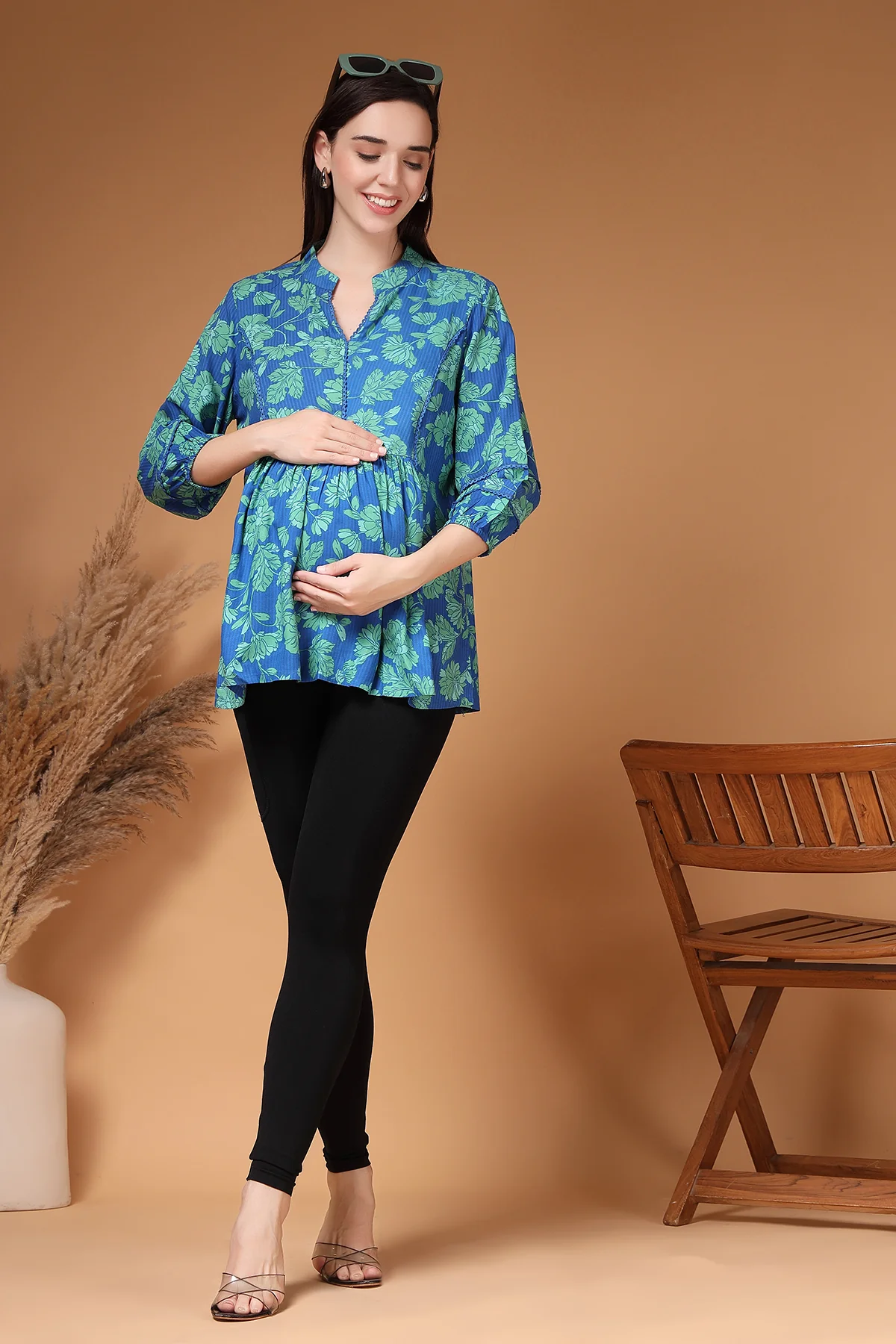 All Over Printed Maternity & Nursing Top with Feeding Zips - Image 11
