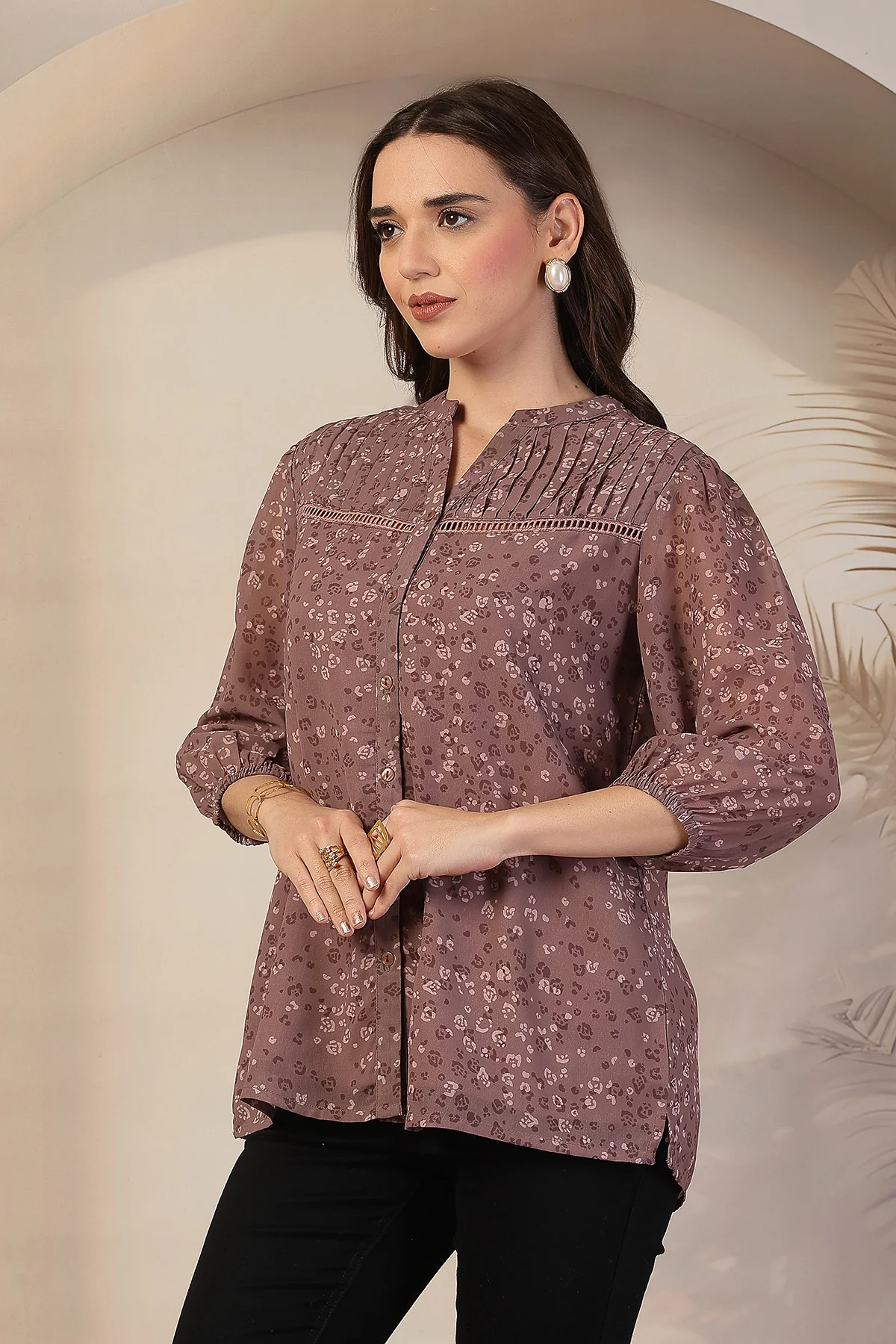 Dusty Rose Zipless Maternity Feeding Top - Brown - Image 12