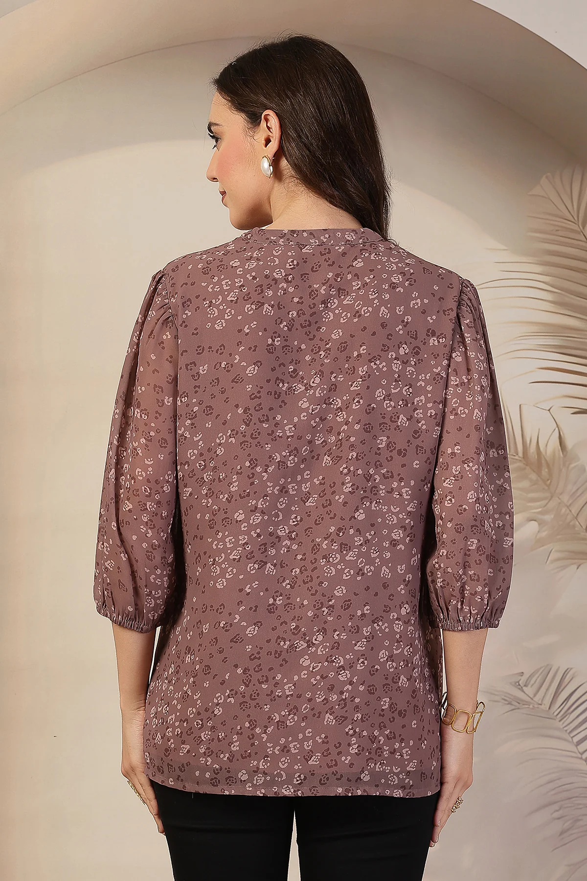 Dusty Rose Zipless Maternity Feeding Top - Brown - Image 5