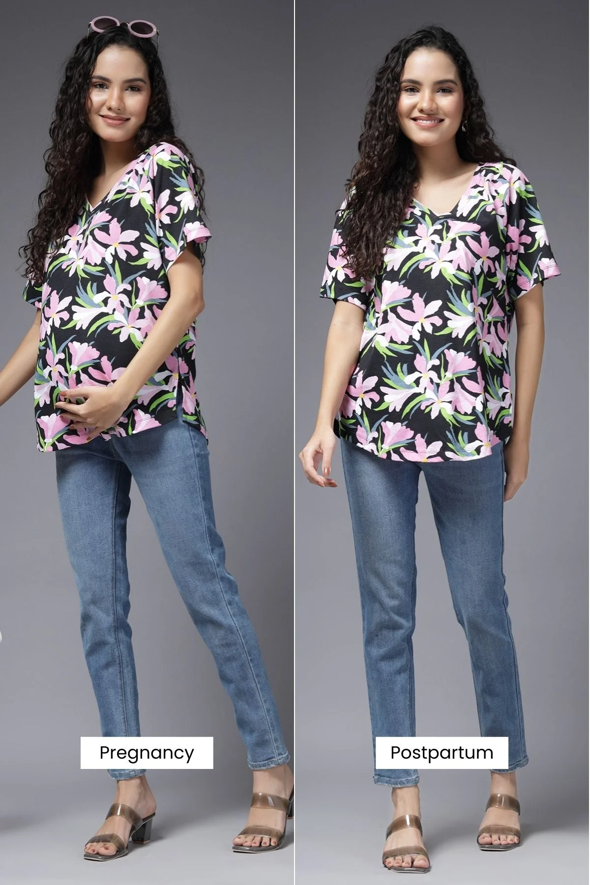 Enchanted Bloom Maternity Side Zip Feeding Top - Image 13