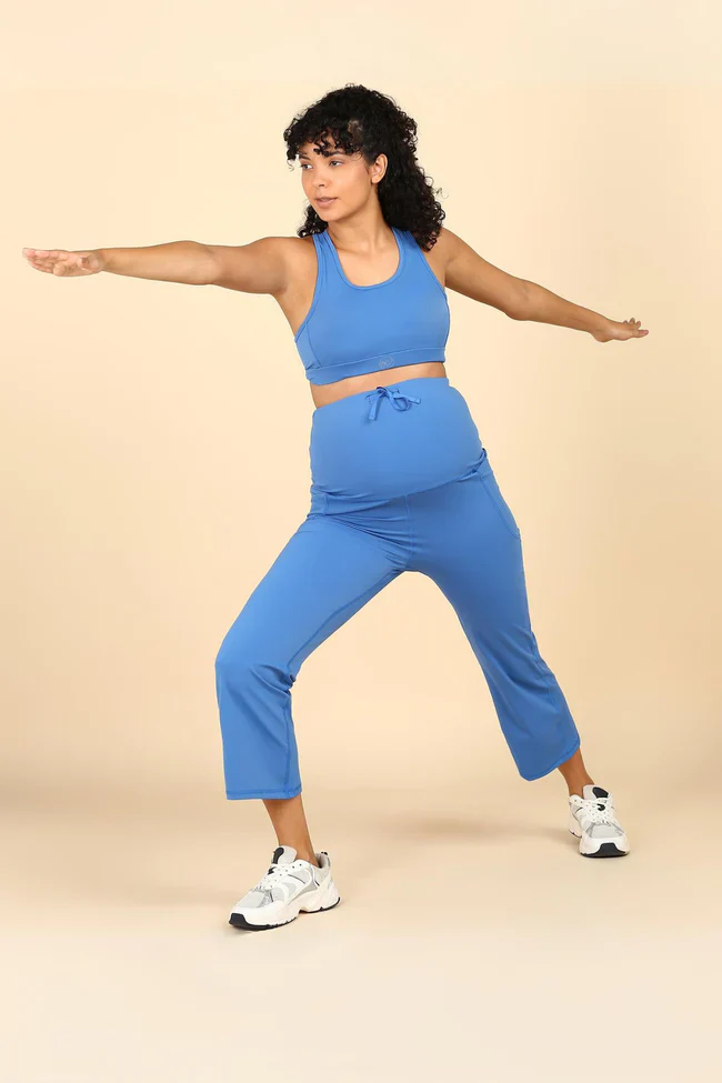 Full Bump-Coverage Blue Flair Maternity Pants - Image 11