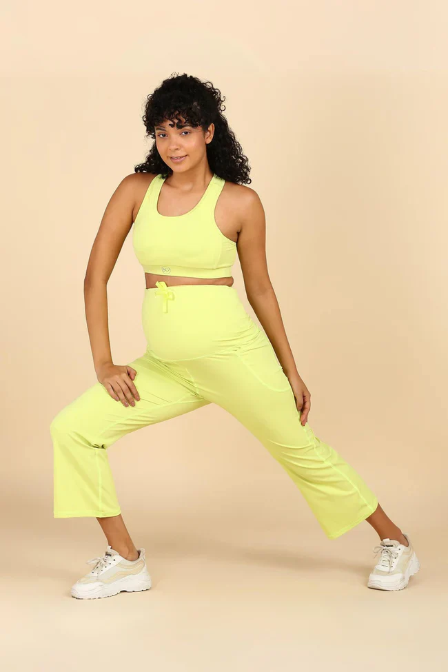 Full Bump-Coverage Lime Flair Maternity Pants - Image 9