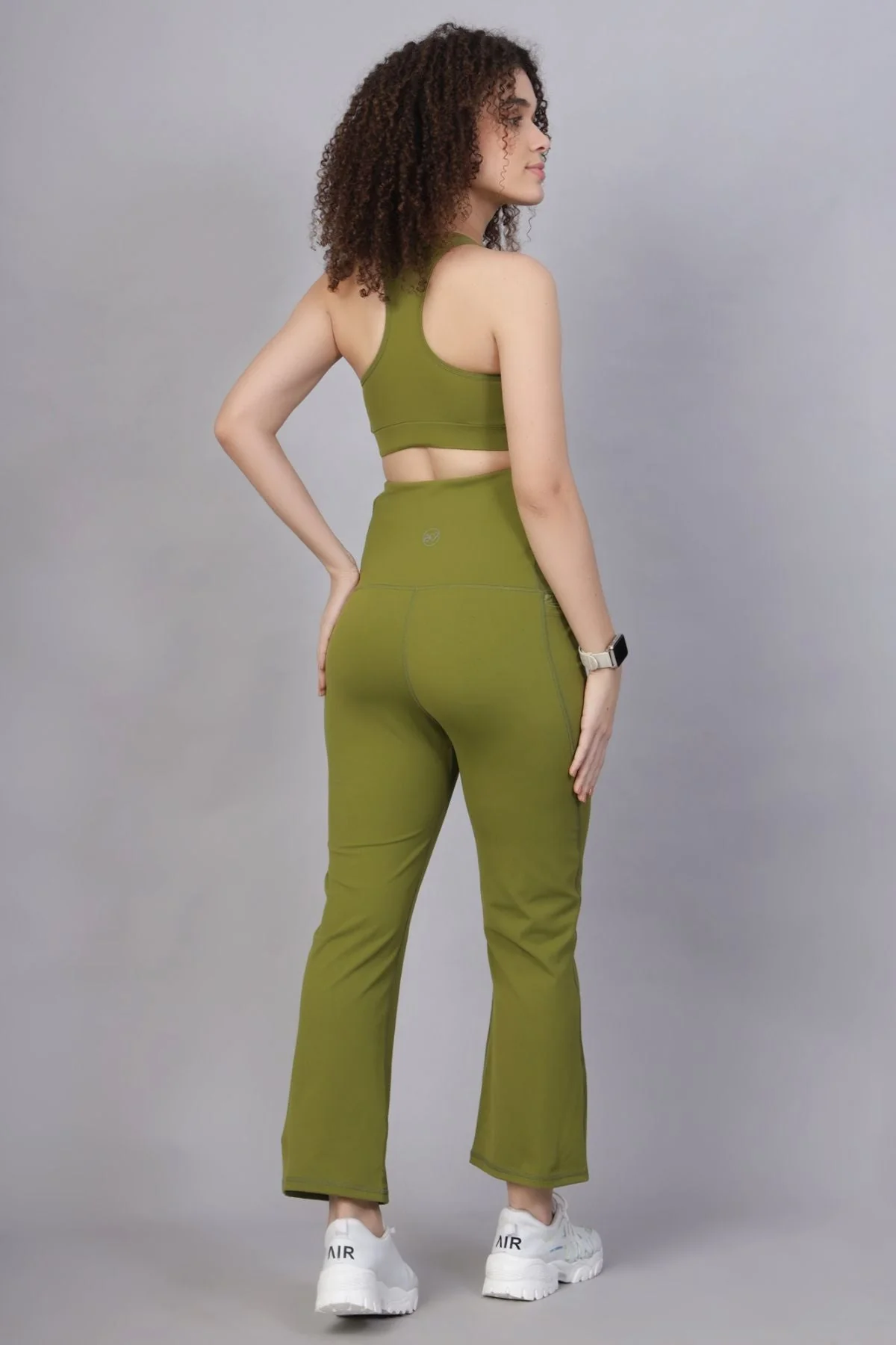 Full Bump-Coverage Olive Flair Maternity Pants - Image 8