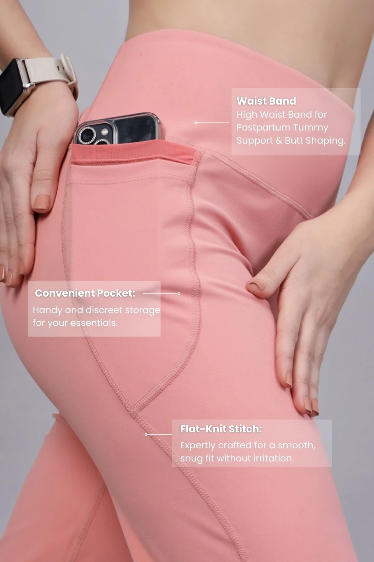 High Waisted Gentle Compression Carrot Postpartum Pants - Image 4