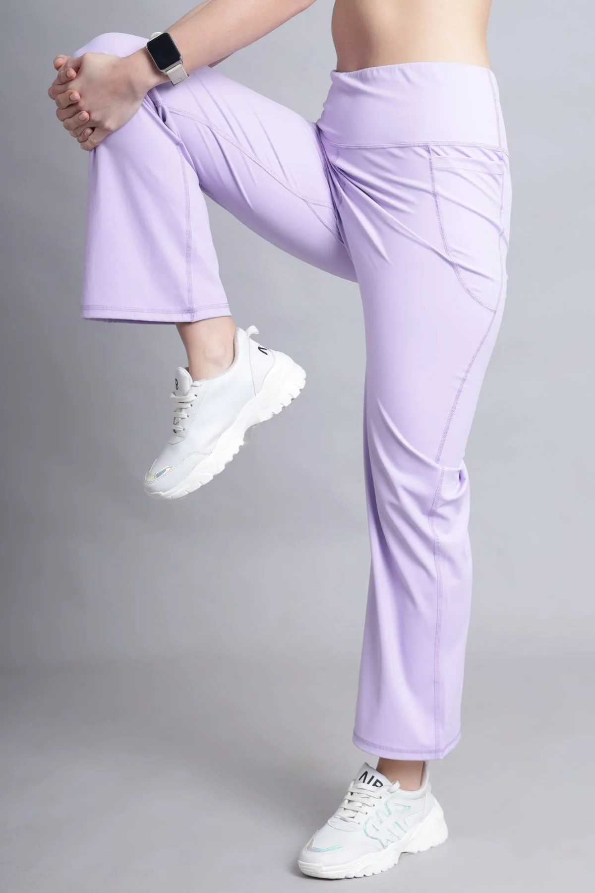 High Waisted Gentle Compression Lavender Postpartum Pants - Image 7