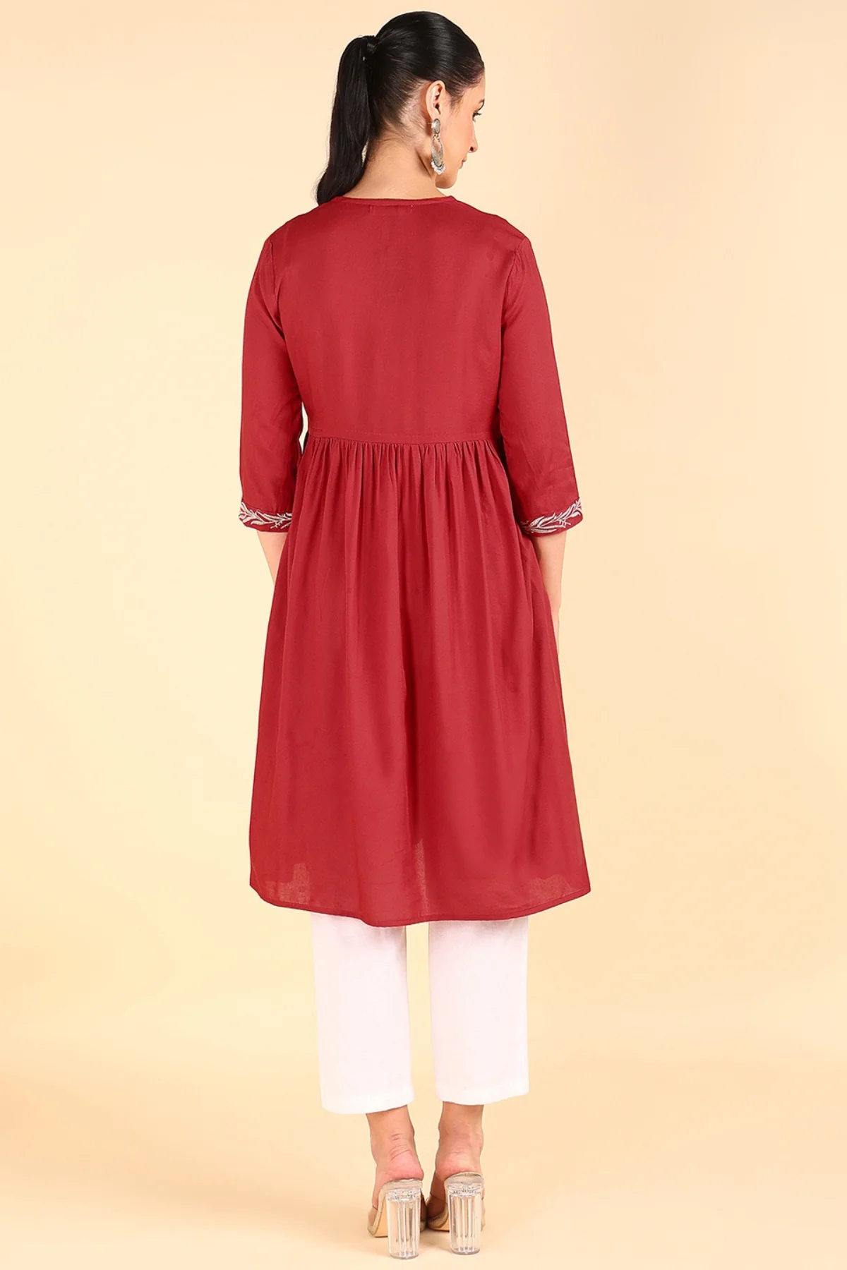 Fuchsia Maternity Feeding Kurti - Image 4