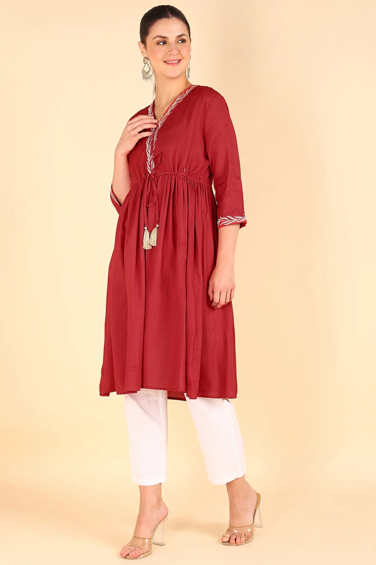 Fuchsia Maternity Feeding Kurti - Image 6