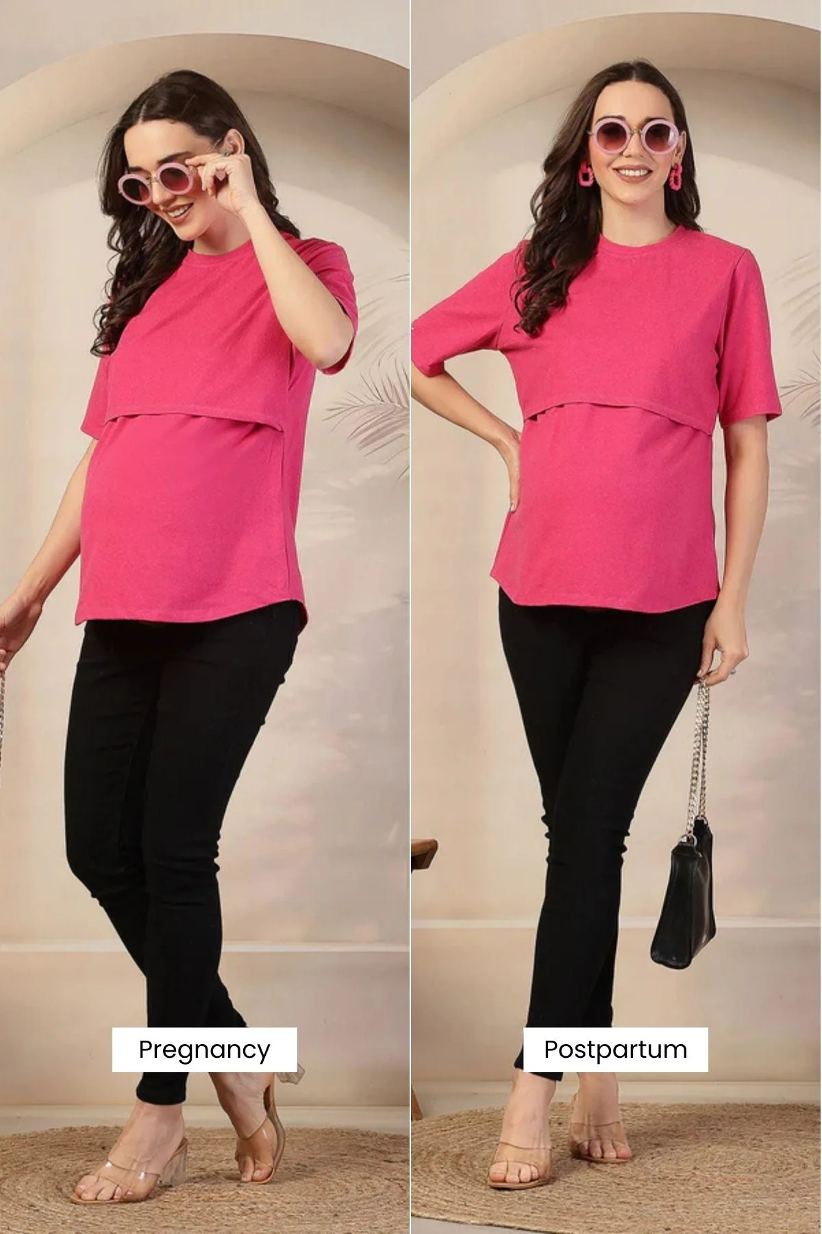 Fuchsia Zipless Feeding Maternity Top - Image 15