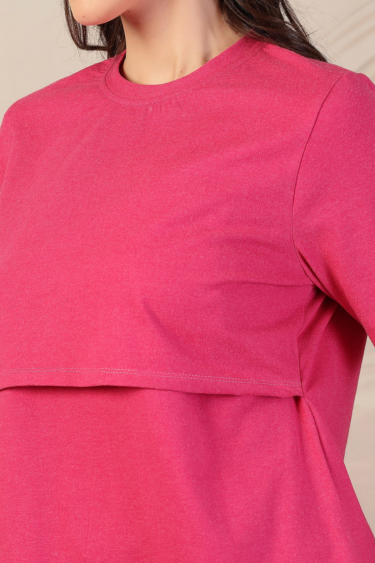 Fuchsia Zipless Feeding Maternity Top - Image 7
