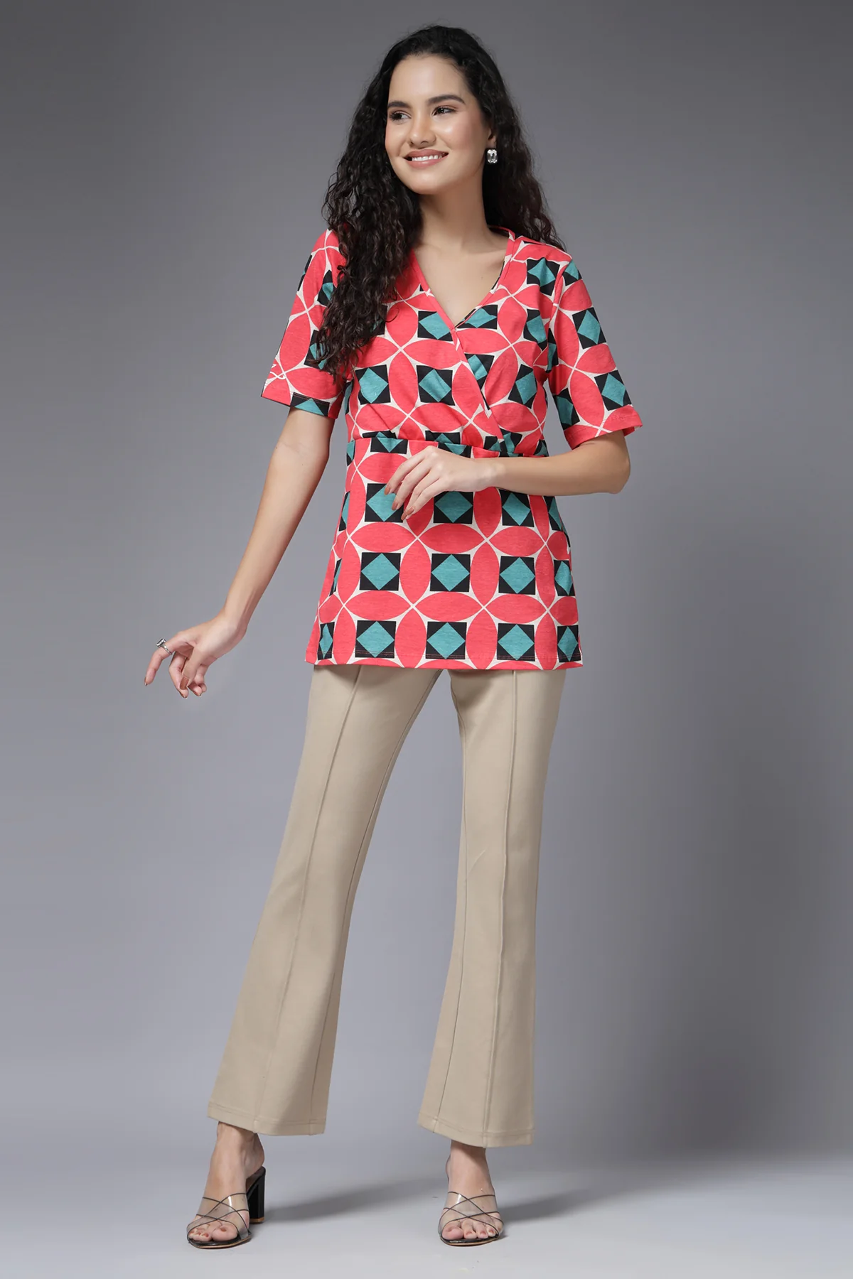 Geometric Grace Maternity Zipless Feeding Top - Image 11