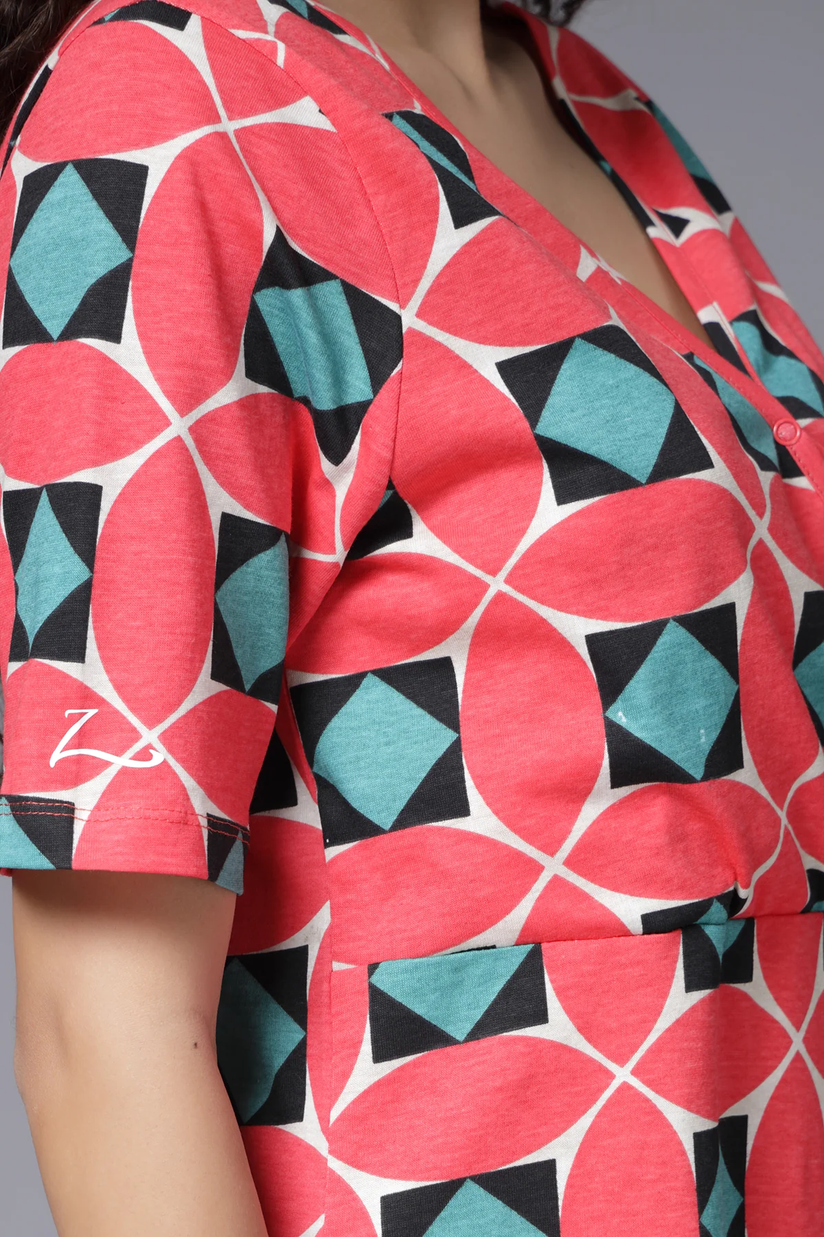 Geometric Grace Maternity Zipless Feeding Top - Image 6