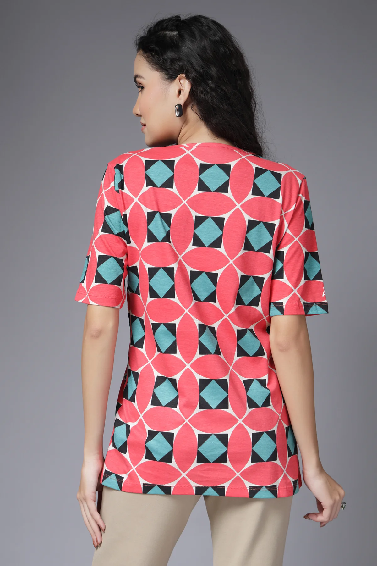 Geometric Grace Maternity Zipless Feeding Top - Image 7