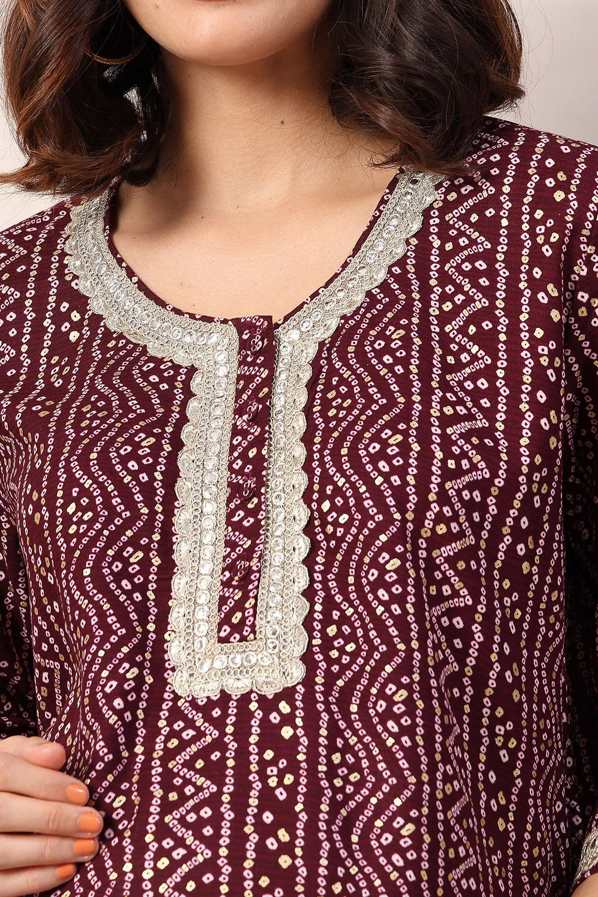 Maroon Elegant Essence Zipless Maternity Feeding Top - Image 10