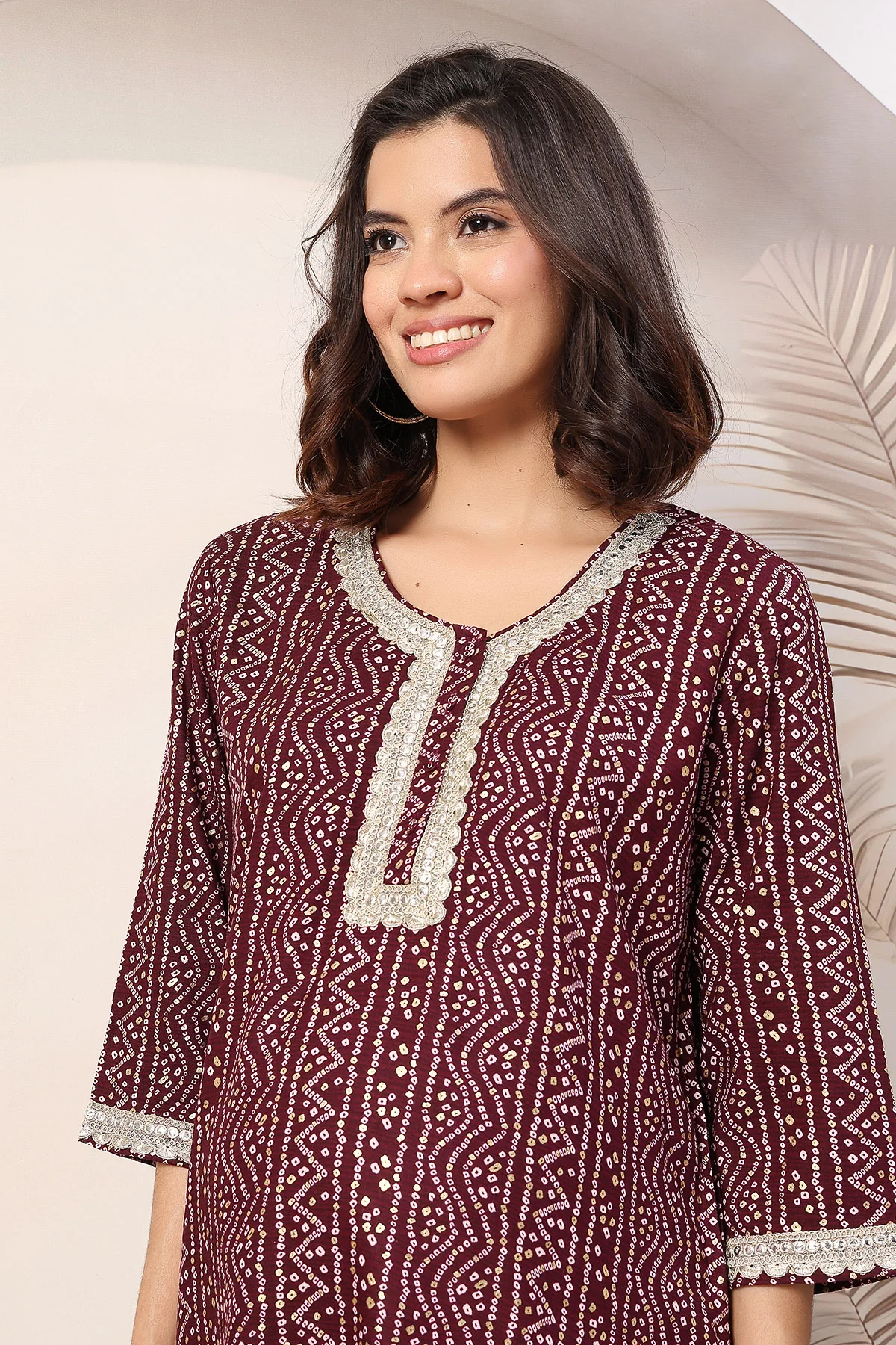 Maroon Elegant Essence Zipless Maternity Feeding Top - Image 4