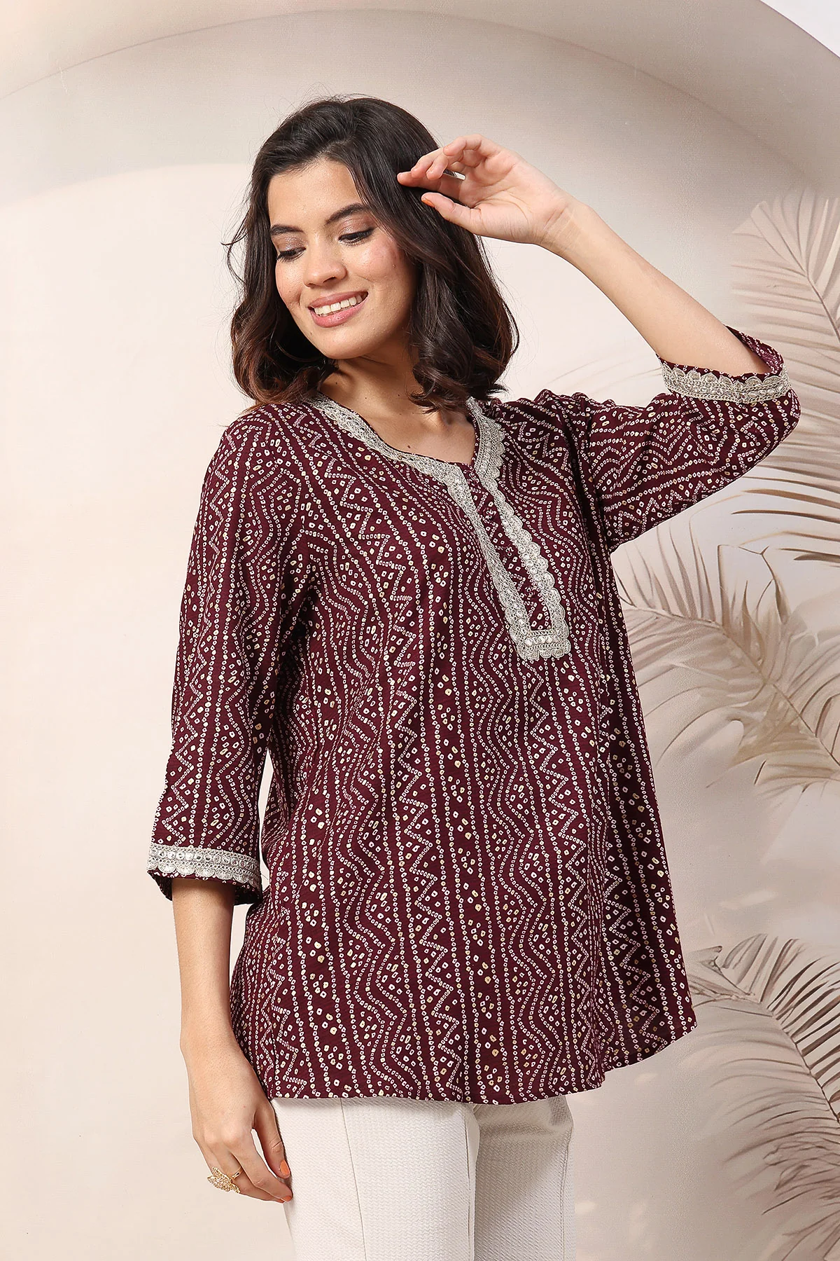 Maroon Elegant Essence Zipless Maternity Feeding Top - Image 8