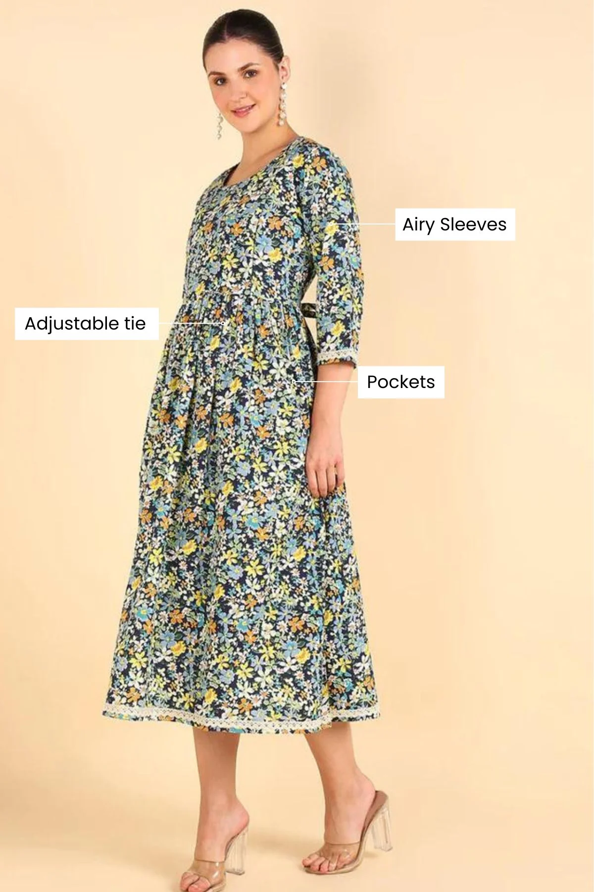 Teal Anarkali Feeding Kurti - Image 3