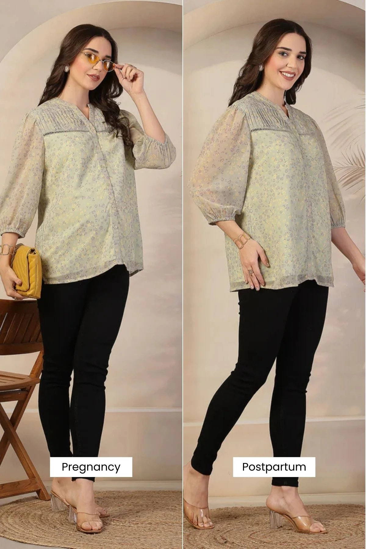 Sage Meadow Zipless Maternity Feeding Top - Matcha - Image 14