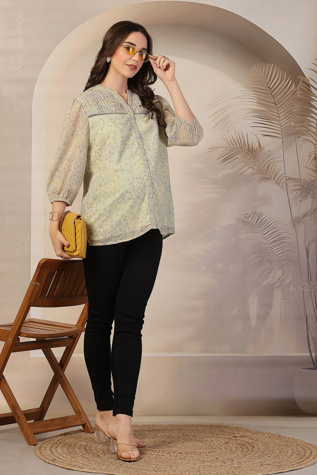 Sage Meadow Zipless Maternity Feeding Top - Matcha - Image 7