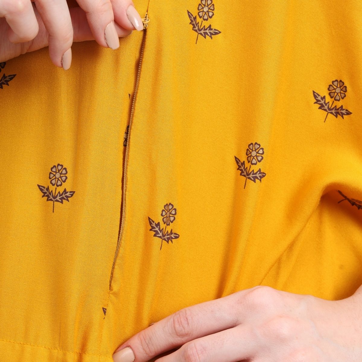 Yellow Pregnancy Maternity Kaftan Set (Top & Bottom) - Image 9